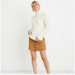 MARINE LAYER Funnel Neck Alpaca Wool Knit Turtleneck Sweater Ivory Medium